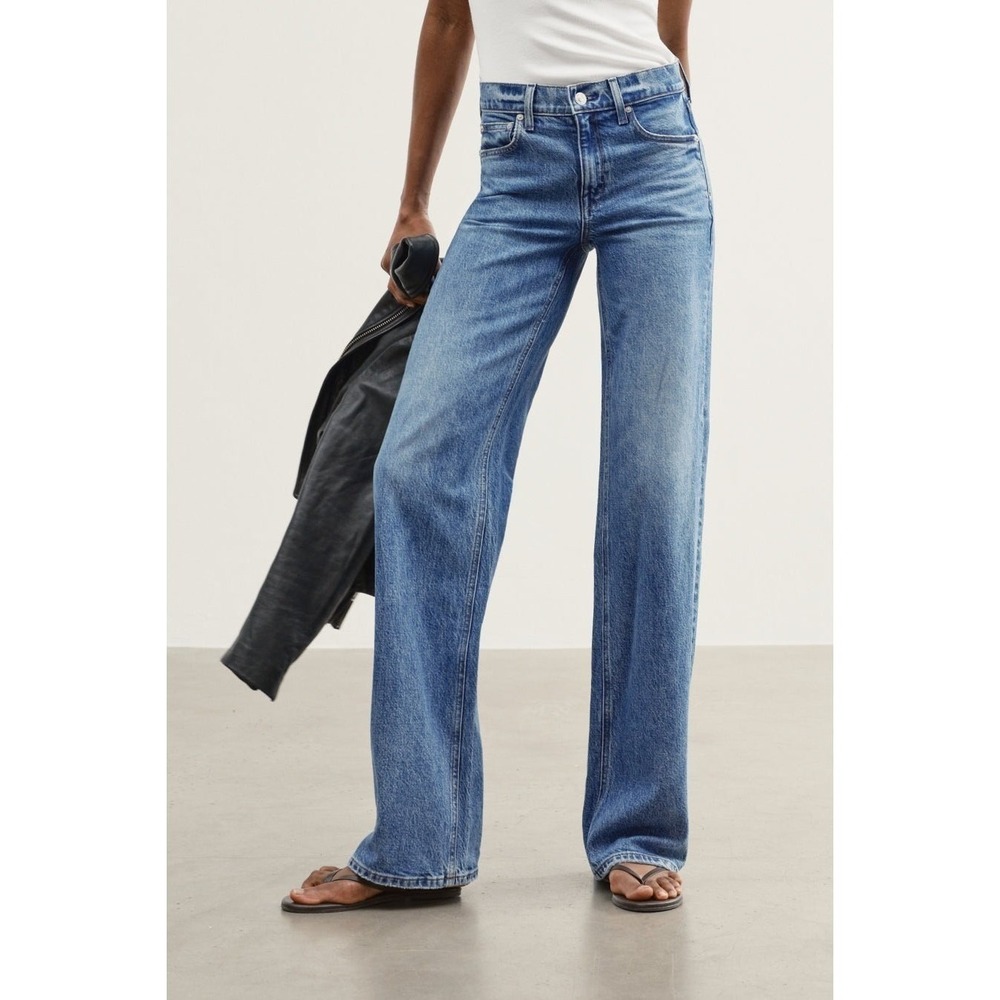 AYR The Secret Sauce Loose Straight Jeans Size 24S Good Mood Mid Blue Wash